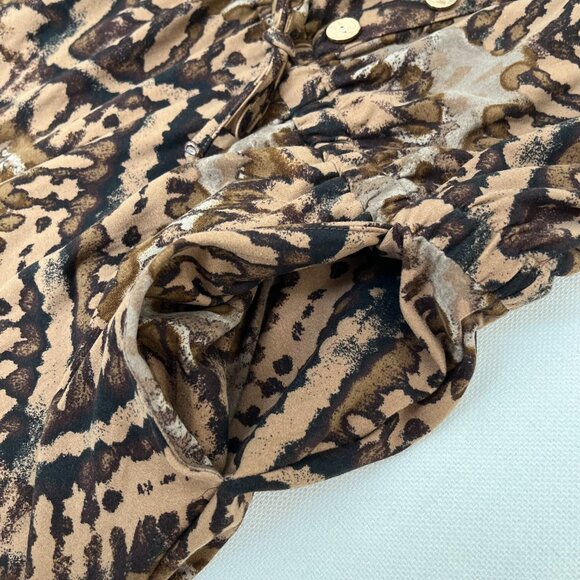 *NWT* No Boundaries Brown Black Animal Print Tribal Jumpsuit Strapless L 11/13 - Picture 9 of 12